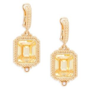 Judith Ripka gold plated estate drop earrings